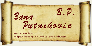 Bana Putniković vizit kartica